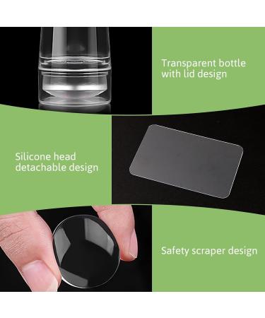 Stamping Transparent Nail Stamp kit Jelly French Stamper for Tip Nails with Scrapers 3D Nail Sticker Curve Stripes Nail Art Tools for French Manicure Home DIY Nail Salon (Single head) - Buy Online on SooperMarket.com