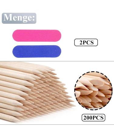 Luckaide Rosewood Manicure Sticks - 202 Double-Sided Wooden Sticks & 2 Nail Files for Perfect Nail Care & Pedicure - Buy Online on SooperMarket.com