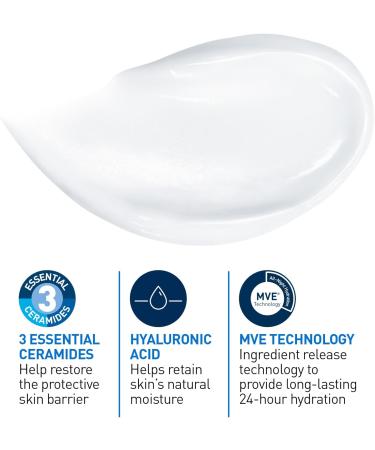 CeraVe Moisturizing Cream Daily Face Hands & Body Cream Moisturizer for Dry Skin With Hyaluronic Acid and Ceramides for Women and Men. Sensitive skin Oil-free Non-comedogenic Fragrance-Free 539 Grams 539 g (Pack of 1) Body Moisturizer - Buy Online on SooperMarket.com