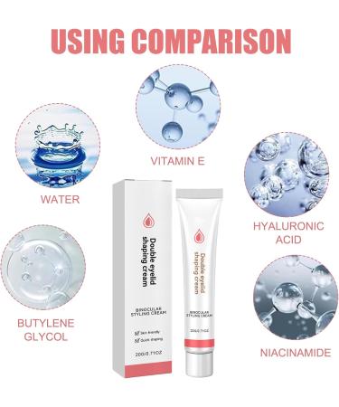 LINXINS 2PCS Double Eyelid Styling Cream Double Eyelids Modeling Cream Double Eyelid Shaping Styling Cream Long Lasting Waterproof Double-fold Eyelids Cream with 2 Brushes - Buy Online on SooperMarket.com