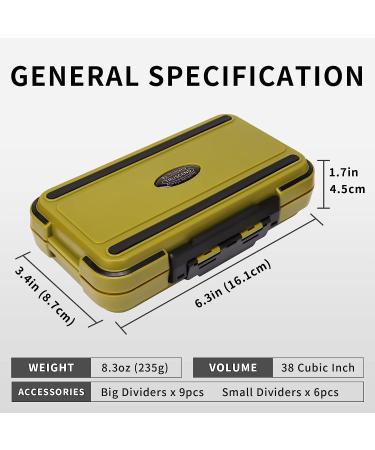 TRUSCEND Small Green Fishing Tackle Box Organizer | Waterproof & Airtight Storage Container with Adjustable Dividers | Ideal for Lures and Gear - Buy Online on SooperMarket.com