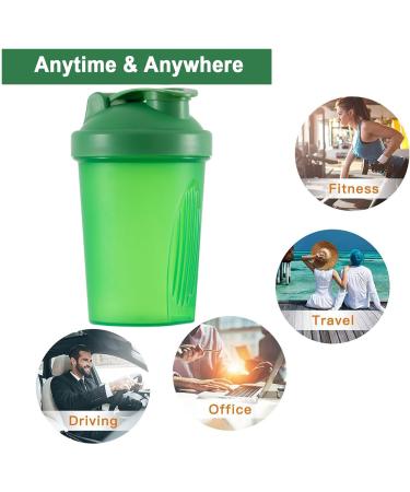 KANGSIT Protein Shaker Bottle with Stainless Steel Mixing Ball BPA- and DEHP-free Leakproof Flip On Lid- Protein & Supplement Shaker Bottle 400ml (Green) - Buy Online on SooperMarket.com
