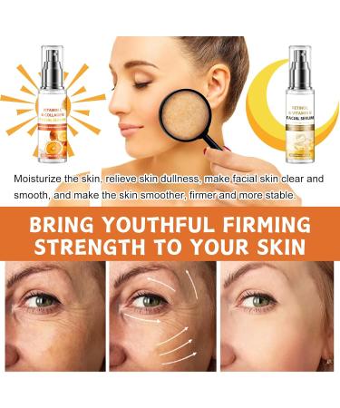 Vitamin C & Vitamin E Serum Facial Set Morning C and Night E Skincare Gift Set Anti-Wrinkle Tighten Skincare Set with Vitamin C & Collagen Serum (Day Use) Retinol & Vitamin E Serum(Night Use) - Buy Online on SooperMarket.com
