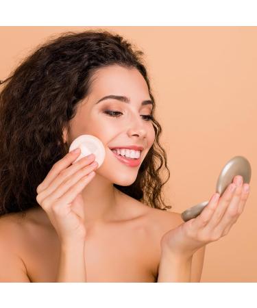 12 Soft Beige Makeup Powder Puffs - Ideal for Loose Setting & Pressed Powder | Cotton Face Pads for Flawless Skin - Buy Online on SooperMarket.com