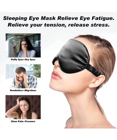 Silk Sleep Mask Eye Cover for Women and Men - Soft Satin Blindfold for Comfortable Sleep and Travel - Buy Online on SooperMarket.com