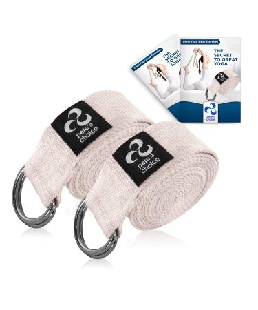 pete's choice 2-Pack or 5-Pack Yoga Exercise Adjustable Straps 8Ft | Bonus eBook | with Durable D-Ring for Pilates & Gym Workouts | Hold Poses, Stretch, Improve Flexibility & Maintain Balance 2 Pack, 8ft