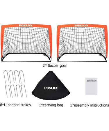 Poslon Kids Soccer Goal Set with Carry Bag - Perfect for Games and Training in Backyard for Kids and Teens - Buy Online on SooperMarket.com