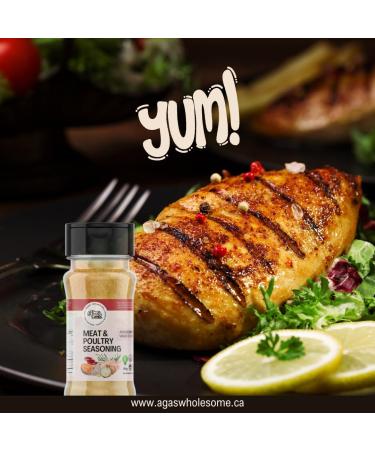 Aga's Wholesome Meat & Poultry Seasoning 100g Low Sodium & MSG Free Natural Spices Plant Based Gluten Free Vegan Non-Irradiated GMO Free - Buy Online on SooperMarket.com