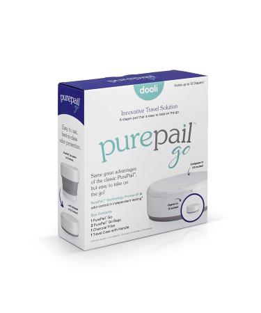 PurePail Go Portable Diaper Pail - White, Superior Odor Control, Collapsible for On-the-Go, Compact & Space-Saving - Buy Online on SooperMarket.com