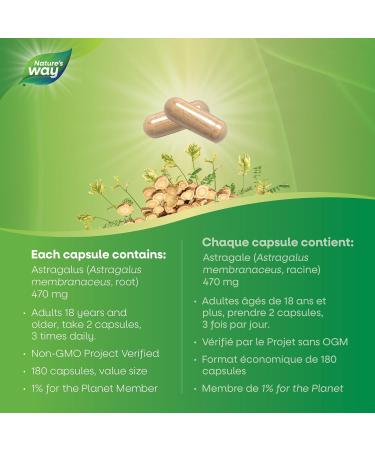 Nature's Way Astragalus Root Iummune System Support Value Size 180 Vegetarian Capsules 180 count (Pack of 1) - Buy Online on SooperMarket.com