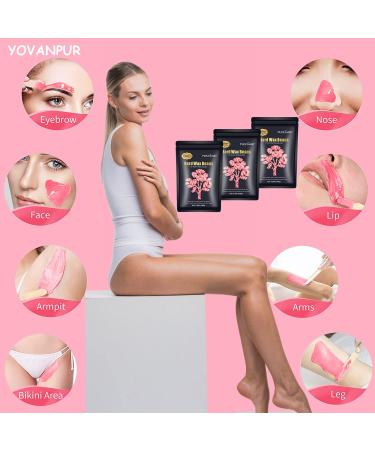 Yovanpur Hard Wax Beads (300g/10.5oz) for Hair Removal - Painless & Natural Body Wax Beans for Sensitive Skin - Ideal for Facial, Eyebrow, Legs, Armpit, Bikini, Back and Chest - At-Home Waxing Solution - Buy Online on SooperMarket.com