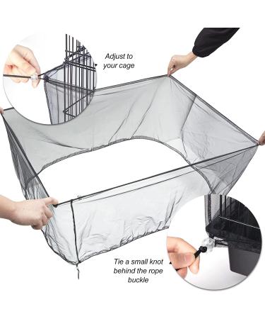 Adjustable Bird Cage Seed Catcher - Large Soft Mesh Skirt for Round & Square Cages - Buy Online on SooperMarket.com