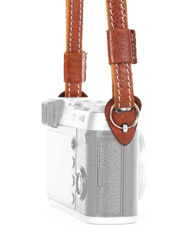 MegaGear MG1515 Sierra Series Genuine Leather Camera Strap - Brown Compact | Shoulder or Neck Strap - Buy Online on SooperMarket.com