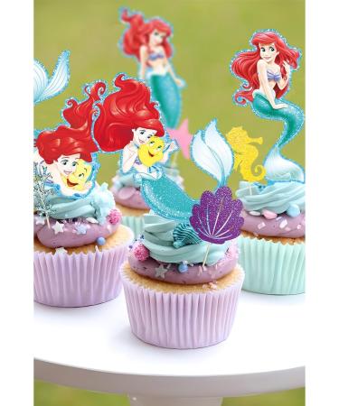 Party Supplies for Ariel Cupcake Toppers Girl Theme Birthday Brightness Supplies Favors 48 counts - Buy Online on SooperMarket.com