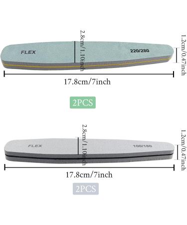 Nail Files 4 Pieces Nail Buffer Blocks Professional Double Sided Nail File 100/180 220/280 Grit for Acrylic Natural Gel Nails Polish Suitable for Home Nail Salon - Buy Online on SooperMarket.com