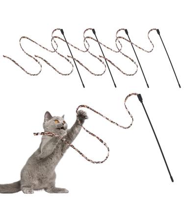 Molain cat bar rainbow toy 5 pieces of rainbow grinding wand for kittens cats training rainbow band cats charmer magic wand interactive catch rod (30 cm leopard pattern) leopard color 5 pieces