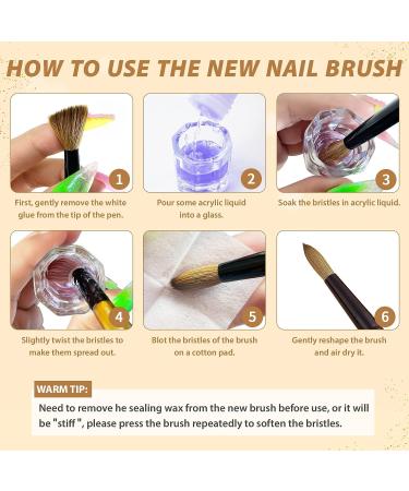 JOSLOVE Size 10 Kolinsky Acrylic Nail Brush - Handmade Round Shape for Acrylic Powder Application - 100% Pure Kolinsky Sable Hair - Gold Handle - DIY Home Salon - Buy Online on SooperMarket.com