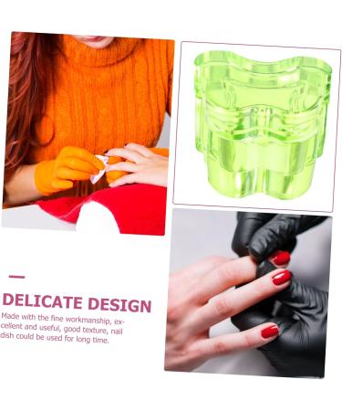 HAPINARY Nail Art Liquid Holder with cover tool manicure glass nail dish cup bracket nail art dish plate cup thicken nail dish with lid glass nail art cup Nail supplies Nail Manicure Tools 7x5.6cm Green - Buy Online on SooperMarket.com
