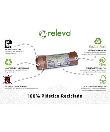 Relevo 60 Pieces 20L Recycled Garbage Bags - Eco-Friendly & Durable | International Shipping - Buy Online on SooperMarket.com