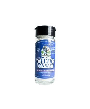 Celtic Sea Salt Flower of the Ocean Glass Shaker, 3 Ounce Shaker 3 Ounce (Pack of 1)