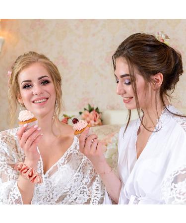 24 Pack Satin Scrunchies Hair Ties & 12 Pack Rose Gold Love Knot Bracelet Set - Perfect Maid of Honor & Bachelorette Party Gift (Rose Gold) - Buy Online on SooperMarket.com