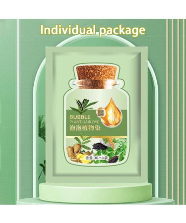 Buy 10 PCS Natural Bubble Hair Dye - Long-lasting Plant Extract Shampoo for Grey Hair - Black Teal Color for Women & Home Salons - Buy Online on SooperMarket.com