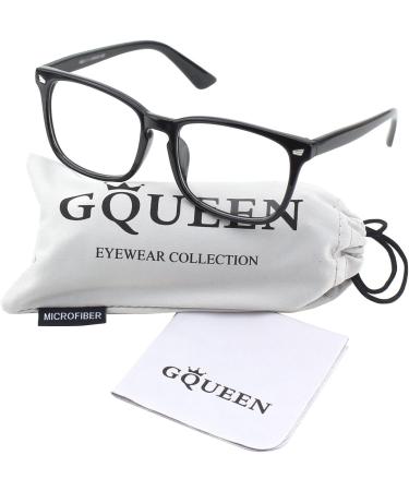 Buy GQUEEN Horn-Rimmed Glasses - UV400 Fake Nerd Glasses for Men & Women | Shiny Black No Prescription Needed - International Shipping - Buy Online on SooperMarket.com