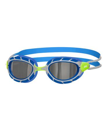 Zoggs Unisex Predator Swimming Goggles Green/Blue/Mirror One Size Single
