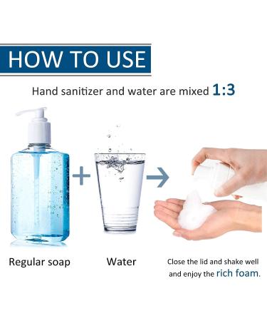 8.5oz White Foam Pump Bottle 4 Pack - Refillable Travel Hand Soap & Shampoo Dispenser - Buy Online on SooperMarket.com