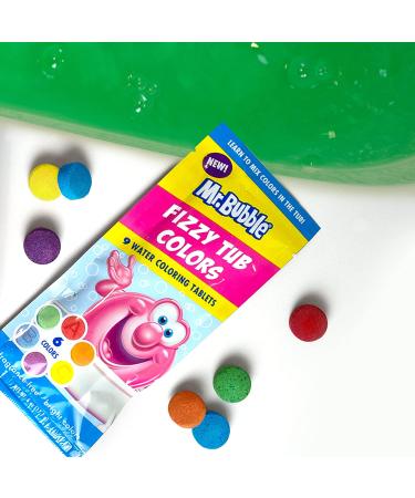 Mr. Bubble Fizzy Tub Colors - 12 Packets, 9 Tablets Each, 108 Tablets Total - Buy Online on SooperMarket.com