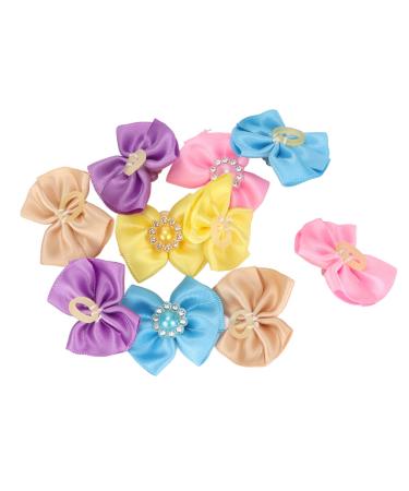 Agatige 20Pcs Dog Bows Small Dog Topknots Dog Hair Bows Dog Assesoriess Dog Bows Grooming with Rubber Band Puppy Hair Bows Cute Pet Small Hair Bowknot Grooming Accessories