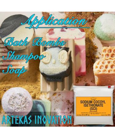 Sodium Cocoyl Isethionate (SCI) Powder 32 oz - Anionic Foaming Surfactant for DIY Solid Shampoo Bars, Bath Bombs, and More - Buy Online on SooperMarket.com