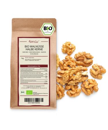 Kamelur 1kg entire organic walnuts without a bowl untreated walnut kernels from Italy - raw and natural walnut halves from the Campania region