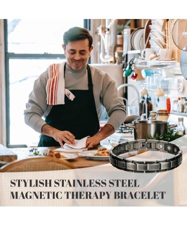 WELMAG WM Magnetic Bracelet for Men Recycled Stainless Steel Strength Magnets Adjustable Length Bracelets with Remove Tool Halloween Jewelry Gift - Buy Online on SooperMarket.com