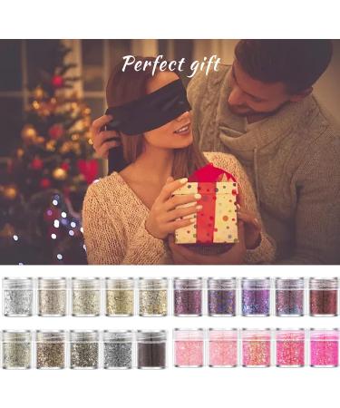 5 Set Holographic Chunky Glitter Nail Sequins for Body, Face, Hair - Gold & Silver Shades - Buy Online on SooperMarket.com