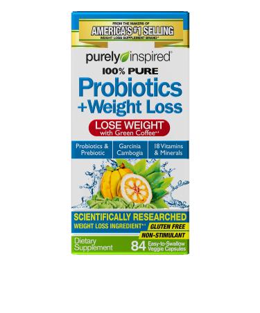 Purely Inspired Probiotics + Weight Loss 84 Easy-to-Swallow Veggie Capsules