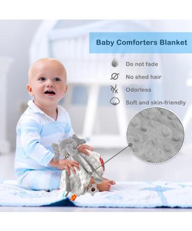 UNMOT Baby Comforter Blanket - Elephant Soft Security Blanket with Teether - Grey - Buy Online on SooperMarket.com
