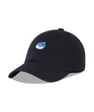 LANGZHEN 100% Cotton Outdoor Children's Kids Plain Baseball Cap Hat Adjustable Sun Hat for Girls Boys 2-4 Years Embroidered-Black