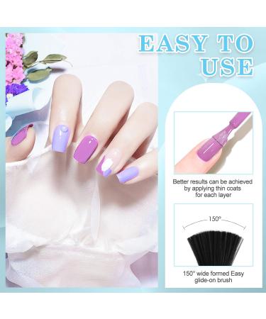 LKE Gel Nail Polish Kit with 72W UV Lamp | 6 Macaron Colors + Top & Base Coat | Manicure DIY Gifts for Women - Buy Online on SooperMarket.com