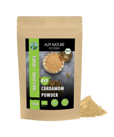 Ground organic cardamom (100g 3.5oz) organically grown cardamom powder gluten-free lactose-free laboratory-tested of course without additives vegan cardamom powder 100 GR