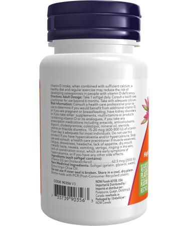 Now Foods Vit D-3 2 500 IU 90gel 0 90 count (Pack of 1) - Buy Online on SooperMarket.com