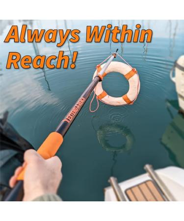 Telescoping Boat Hook for Docking 12 Feet - Durable, Lightweight and Sturdy | Floating Pole for Push-Pull and Boating - Buy Online on SooperMarket.com