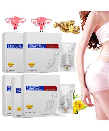Soothe&Slim Anti-Itch Detox Slimming Capsule Anniecare Instant Anti-Itch Detox Slimming Product Slimming & Firming Repair & Pink and Tender Natural Capsules Anti Odor&Eliminate Itch (5Box)