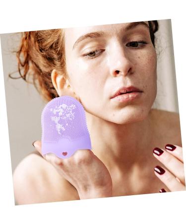 Beavorty Cleansing Massage Finger Cots Cleansing Facial Brush Skin face Scrubber for Women deep Cleaning Brush face wash Scrubber face Lotion for Women Silica Gel Makeup Remover Miss pores Violet 11.8X10CM - Buy Online on SooperMarket.com