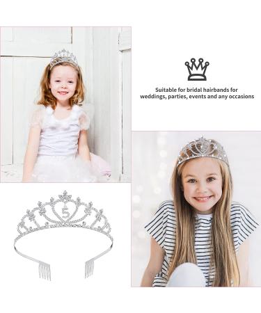 Frcolor 5th Birthday Crown Tiara for Girls | Crystal Rhinestone Princess Headband | 5 Years Old Gift - Buy Online on SooperMarket.com