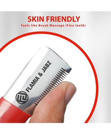 FLAMIA & JABZ Right-Handed Stainless Steel Stripping Knife for Dogs - Premium Plastic Handle - Buy Online on SooperMarket.com