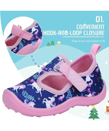 FANTURE Toddler Water Shoes - Aqua Sneakers for Boys and Girls - Size 4 Toddler - Navy/Pink - Buy Online on SooperMarket.com