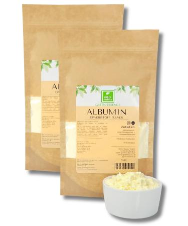 Albumin powder protein powder 1000g (2 * 500g) from the green essence - protein powder - albumin dried and pasteurized protein - protein protein powder (1000 grams) 1 kg (1 Pack)