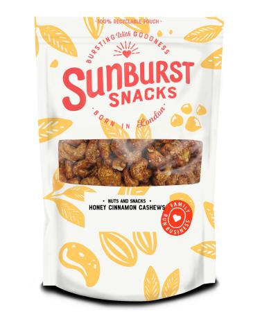 Sunburst Honey & Cinnamon Cashew Nuts GMO Free No Preservatives or Flavourings Recyclable & Resealable Pouch 1kg