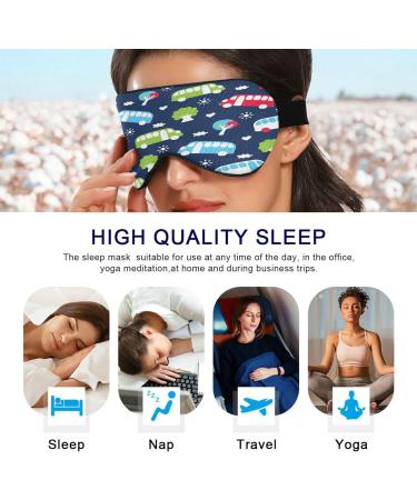 WELLDAY Bus Pattern Sleep Mask | Soft Comfort Blindfold for Men and Women | Adjustable Strap | Blockout Light for a Restful Sleep - Buy Online on SooperMarket.com